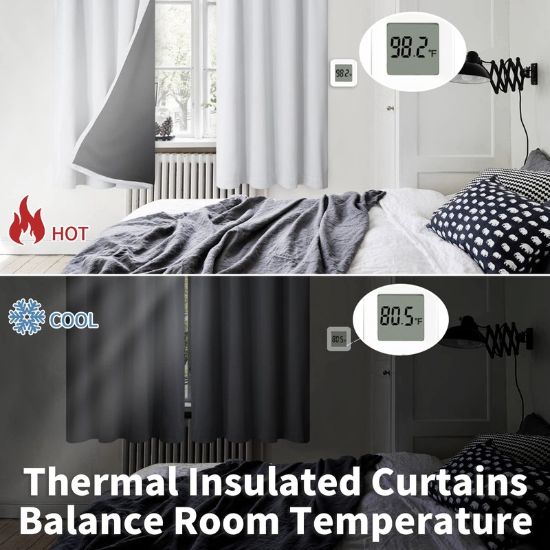 BGment Thermal Insulated 100% Blackout Curtains for Bedroom with Black
