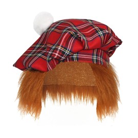 The Dragons Den Adults Tartan Tam-O-Shanter With Ginger Hair Scotland Burns Night Hat Fancy Dress [Royal Stewart]