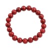 Bling Jewelry Simple Plain Stacking Round Coral Red Stone Ball