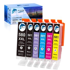 GoToners XXL Printer Cartridges Compatible with Canon PGI-580 CLI-581 Cartridges for Pixma TS8150 TS8151 TS8152 TS8250 TS8251 TS8252 TS8350 TS8351 TS8352 TS9150 TS9155 (Pack of 6) CLI-581 XXL PB)