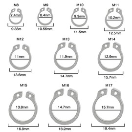 Circlip C Type C Ring Assortment Metal Ring External Retaining Ring Elastic External Safety Snap Ring for Fixing Work Replacement Repair Repair with Box (10 Sizes) (100 Pieces)