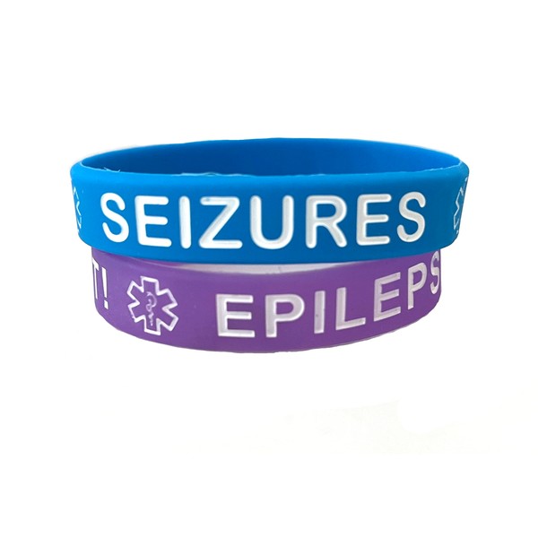 Child Epilepsy and Seizures Silicone Medical Bands - 2 Pc Set