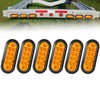 6PCS Amber LED Oval Tail Trailer Lights, 6 inch LED