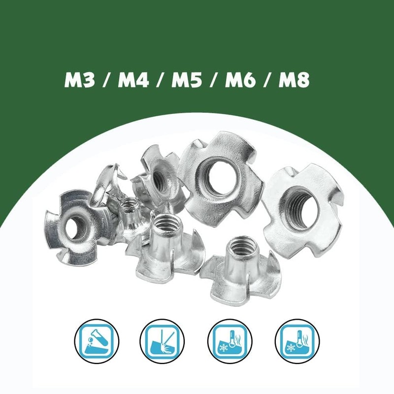 T-Nut Nail Nuts with 90 Pcs Storage Case M3 /