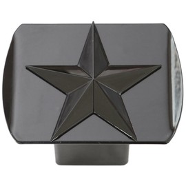 Texas Lone Star Five Point Black Star Metal Trailer Hitch Cover Fits 2" Receivers