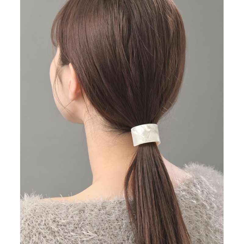 VingTAINE H-566-WH-CAFF Tortoise Shell Style Plate Hair Cuff, Marble Hair