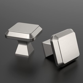 Amerdeco 10 Pieces Furniture Knobs Brushed Nickel Kitchen Hardware Cabinet Knobs for Cupboard Wardrobe with One Screw UK0015