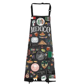 VAMSII Mexico Trip Gift Mexico Grilling Apron Mexico Bachelorette Party Gift Mexico City Souvenirs Mexican Theme Gift (CAMexicoBlack)