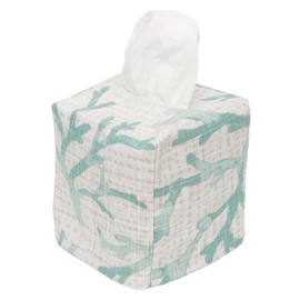Fabric Tissue Box Cover, Tissue Holder Slipcover Slips Over Cardboard Tissue Box, Bedroom Décor Ideas Bathroom Accessories Coastal Décor Light Blue