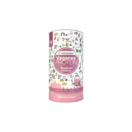 Organic Protein Vegan | Raspberry | 1000g | DE-ÖKO-006 | 10 Vegetable Protein Sources | No Sweeteners | No Soy & Gluten | Premium Quality from Lake Constance | Made in Germany