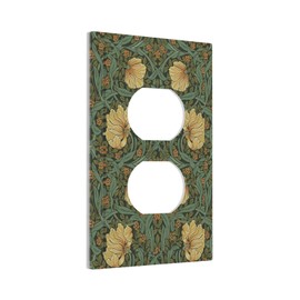 Outlet Covers William Morris Floral Vintage Flowers Pattern 1 Gang Duplex Wall Plate Decorative Switch Plates Electrical Receptacle Faceplate Light Switch Cover for Bedroom living Room Decor