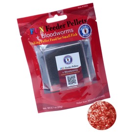 San Francisco Bay Brand Fish Food 0.7 oz - Fun Feeder Sinking Pellets for Tropical Fish, Betta Fish Food, Goldfish Food with Bloodworms - 0.6-0.9mm Micro Pellets for Freshwater & Saltwater Fish, 20g