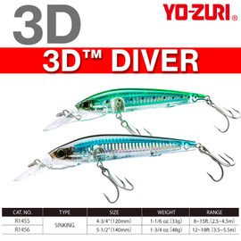 YO-ZURI 3D Diver (S) 4.7 inches (120 mm) Color: Flying Fish [Trolling]