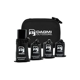 Emergency Survival Blanket 4 Pack by Dagmi Outdoors - Thermal Mylar Foil Space Blankets for Extreme Cold Weather - NASA Designed - Perfect for Camping, Hiking, Car, Warmth - Outdoor Waterproof Gear