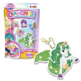 CRAZE DIAMONDZ Keychain Set Galupy Mermaid - Diamond Painting Children's Keyring Set, DIY Diamond Painting Craft Set, Mosaic Making for Children