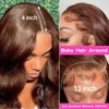250% Density Chocolate Brown Lace Front Wig Human Hair 13x4