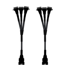 JXOFROAD 2Pcs Motorcycle Extension Cable Wire,1-3 Way Splitter 4-PIN for LED RGB Motorcycle Neon Strip Lights(1Male to 3 Female)