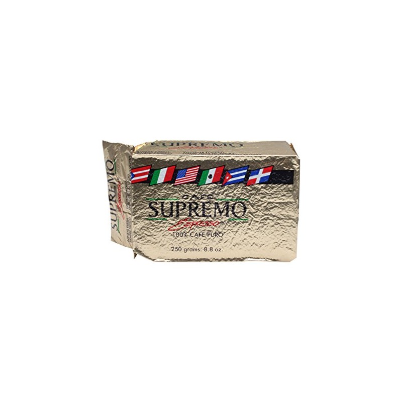 Café Supremo Espresso 100% Cafe Puro Brick 8.8 oz (Pack