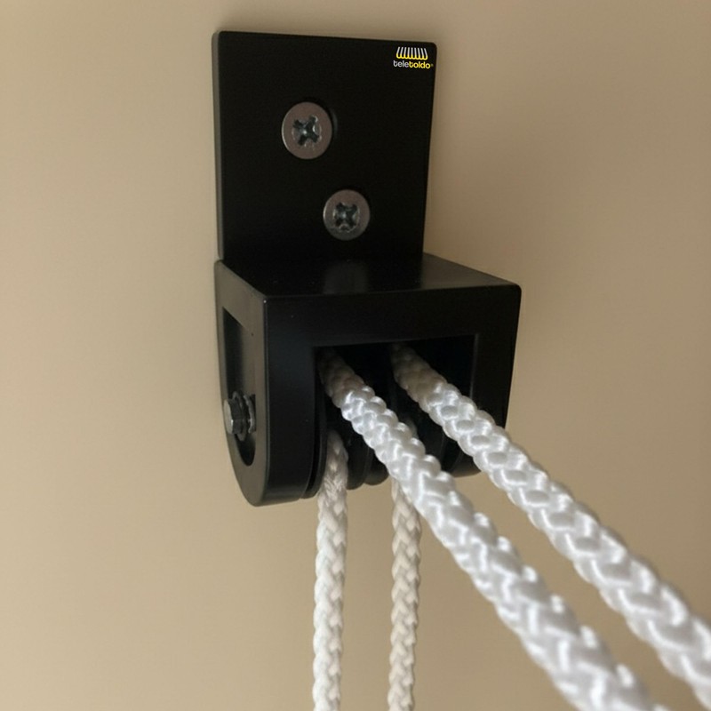 Telescopic Double Pulley for Pergola Rope (Black)
