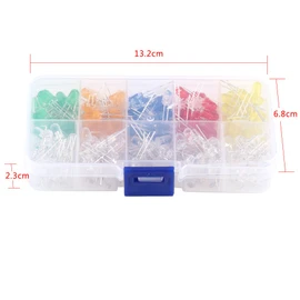Diodos emisores de luz LED de Hilitand 200pcs 5mm para 6 colores Kit de surtido de luz