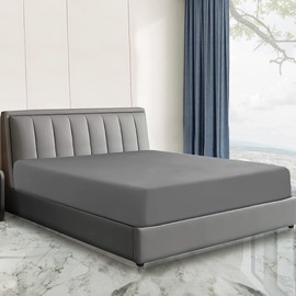 Sunshine Comforts Microfiber Fitted Sheets Breathable, Anti Wrinkle 26cm Deep Pocket Single Bed Sheets Grey Bedding & Linen- Single Bedding 90 X 190 CM Single Fitted Sheet