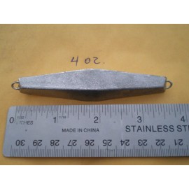 HOME MADE 10 PCS. DIAMOND STYLE  JIG LURE, 4 OZ. W/S. STEEL WIRE EYE UNPAINTED, SALTWATER