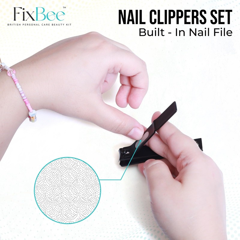 Fixbee Nail Clippers Set - Precision Toe Nail Clippers for