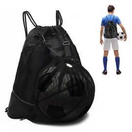 mizikuu Drawstring Basketball Backpack, Football Bag for Teenagers, Gym Bag, Large Capacity Football Backpack, Adjustable Sports Bag for Basketball, Football, Training, Beach, Dance, Swimming, Gym,
