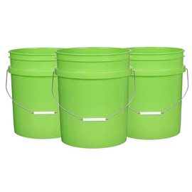 House Naturals 5 Gallon Premium HPDE Plastic Bucket - Made in USA Food Grade Storage Container, BPA Free All Purpose Pail (3, Lime)