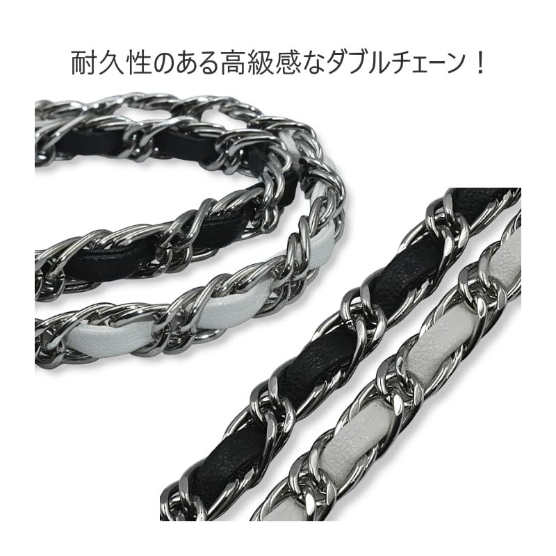 L'PIERRE Wallet Belt Chain, Genuine Leather, Cowhide Leather, Braided Double