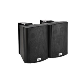 Diinpaul 5.25 Inch Outdoor Bluetooth Speakers, Wall Mount, Powerful Bass, Weather Resistant, Built in Amplifier, 8 Ohm, AUX/FM/USB, for Patio, Yard, Deck, Garage or Garden, Pair, Black