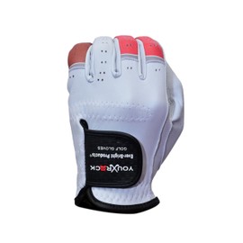 Ever-Bright Men's Golf Gloves OptiColors Premium Leather Golf Gloves .… (Red Brown, Left Medium)