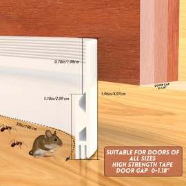 Door Draft Stopper for Bottom of Door, Weather Stripping Door Seal for Exterior & Interior Doors (White, 39 in)
