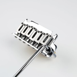 OVSAL 2-Point Electric Guitar Bridge 10.8mm Tremolo Bridge with Brass Block and Steel addles Electric Guitar Parts for 6 String Start Stratocaster Chrome