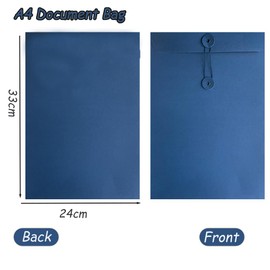 Pack of 10 A4 Kraft Paper Document Bag File Folder Organiser Thickened Envelopes Organisation with Button Cardboard Folder Paperwork Organiser Presentation Folder for Office School Home