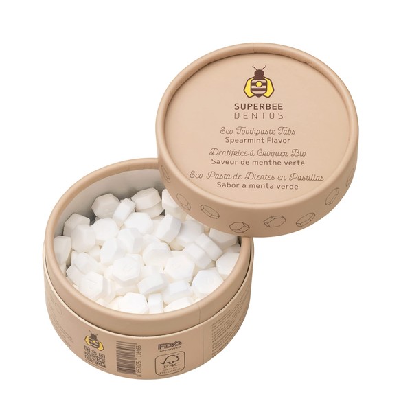 SuperBee Dentos Toothpaste Tablets, 100 Toothpaste Tabs, Fluoride Free &