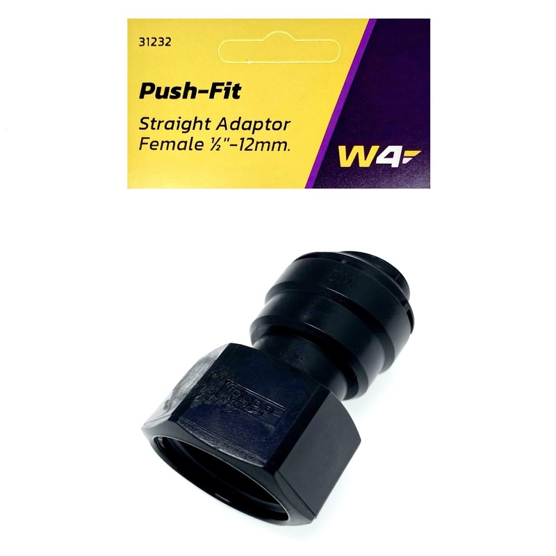 W4 Female Adaptor 1/2 BSP - Black