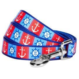 Blueberry Pet Essentials 2 Patterns Classy Bon Voyage Nautical Ocean Harbor Designer Dog Leash, 5 ft x 3/4", Medium, Durable Leashes for Dogs