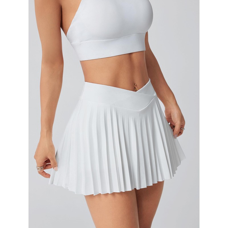 LALA BIRDS Women Pleated Tennis Skirt with Side Pocket,Women's High