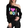 MAGICMK 80s Outfit for Women,Off Shoulder Long Sleeve,80s Outfit Sweatshirt