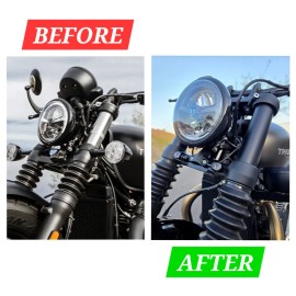 JBSporty ♤ Triumph Blinker Relocation Fork Wrap ♤ Smoked LED Bobber Bonneville