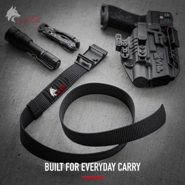WOLF TACTICAL Ratchet EDC Belt – 1.5” Tactical Gun Belt for Concealed Carry CCW Infinitely Adjustable Nylon Gun Belt (Black, Small)