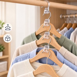 Cascading Clothes Hanger Connector Hooks for Closet Organization – 30 Pack Space-Saving Plastic Hanger Extenders for Wardrobes