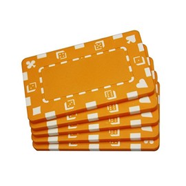 5 Pcs Orange Rectangular Poker Chips Plaques