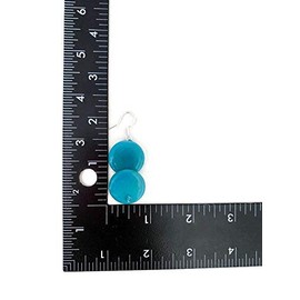 Blue tagua nut earrings, disc dangle earrings, organic tagua nut jewelry in turquoise blue TAG226