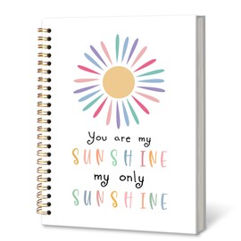 DILSJ Boho Sunshine Rainbow Notebook Journal, You Are My Sunshine You Make Me Happy Kids Journals Notebooks for Note Taking, Boho Hardcover Spiral Notebook Journal, 5.5x8.3 Inch, Notebooks & Writing Pads, Spiral Notebooks