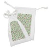 Ambesonne Floral Fabric Pouch Set of 2, Hibiscus Arrangements Blooming