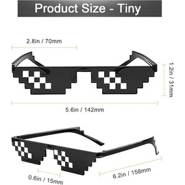 ATDORO 10 Pack Thug Life Sunglasses, Men Women Kids Pixel Mosaic Glasses, Sunglasses Men Women Glass Mosaic Glasses Props Sunglass (Black Colors)