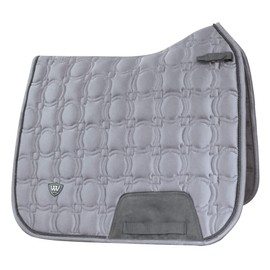 WOOF WEAR VISION DRESSAGE SADDLE CLOTH - Luxurious Satin Quilted Fabric (Brushed Steel)