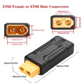 Antianxia 2Pcs New Upgraded XT60 Connector XT60 Male to XT60 Female Connector Wireless Adapter for RC LiPo FPV NiHM Battery ESC etc. XT60 Port Conversion